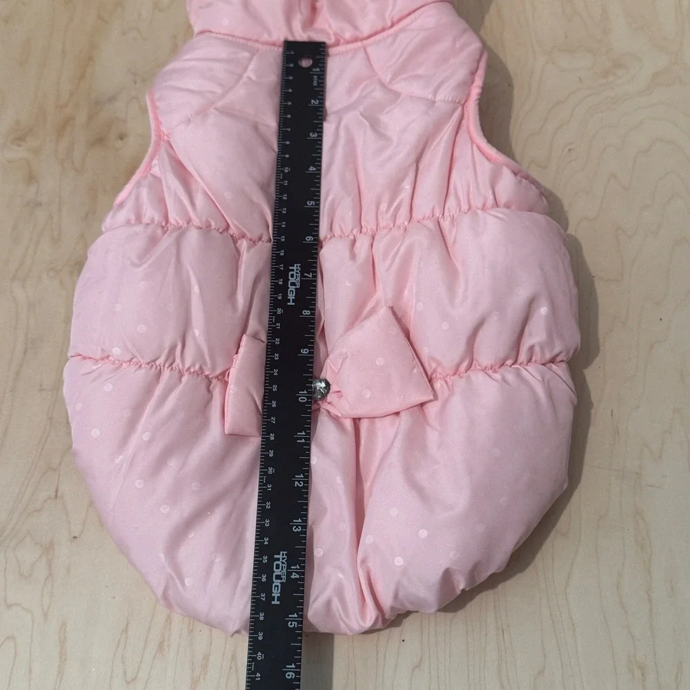 Bond & Co Puppy Dog Pink Puffer Vest with Bow Detail Size Medium